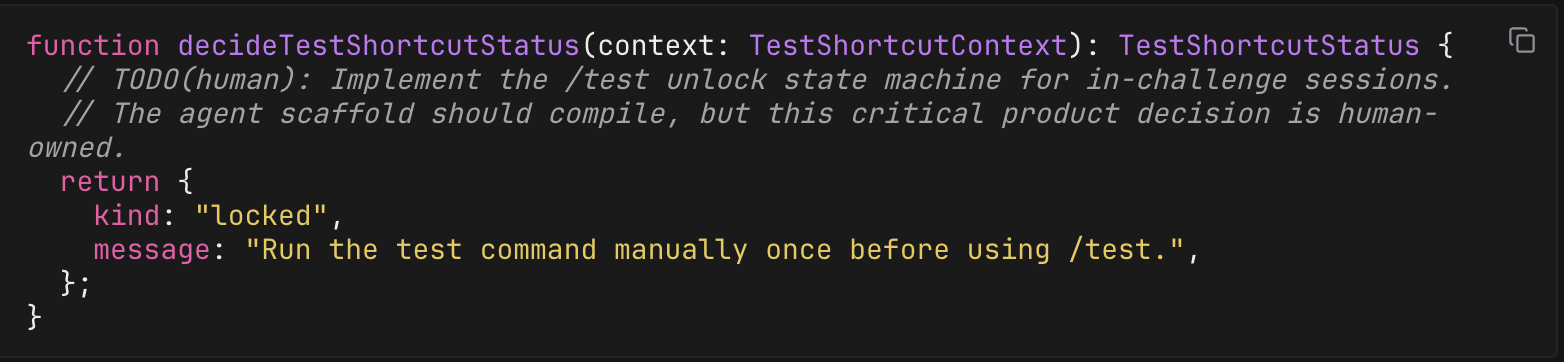 TODO(HUMAN) placeholder in the editor